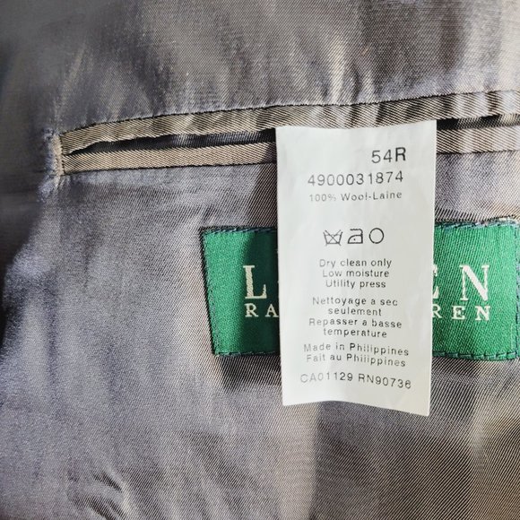 Lauren Ralph Lauren Houndstooth Suit Jacket Blazer 100% Wool Lined Mens 54R - Picture 12 of 13